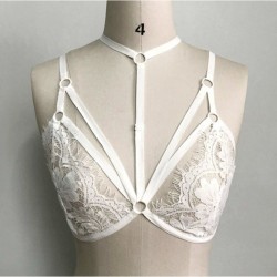 Bralette de renda floral - preto/branco
