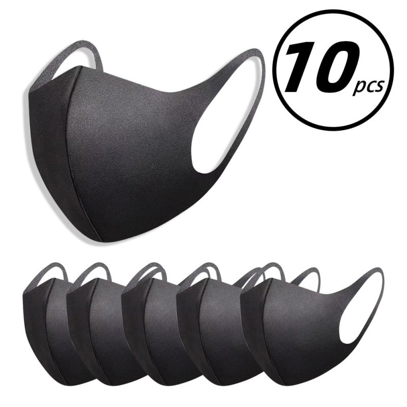 10 peças - máscara facial / boca - anti-polução - à prova de poeira - lavável
