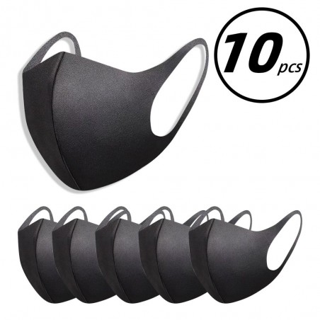 10 peças - máscara facial / boca - anti-polução - à prova de poeira - lavável