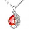 Leaf & crystal pendant - stainless steel necklaceNecklaces