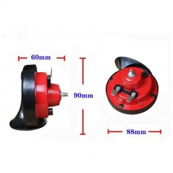 Trompa elétrica da motocicleta do carro - 2pcs - vermelho