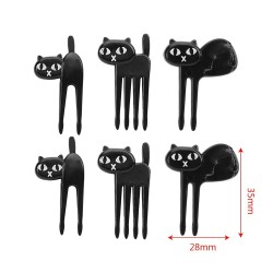 Garfo de fruta de gato preto - 6pcs / pacote