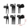 Garfo de fruta de gato preto - 6pcs / pacote