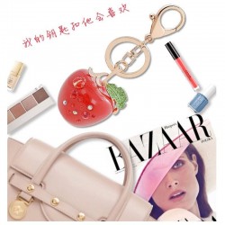 Crystal apple keychain - green - redKeyrings