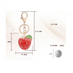 Crystal apple keychain - green - redKeyrings