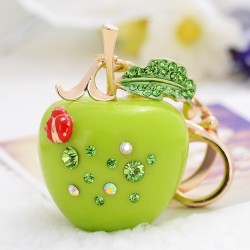 Crystal apple keychain - green - redKeyrings
