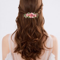 Enamel flowers with crystals - vintage hair clipHair clips
