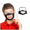 Meninos face-boca máscara com escudo de olho destacável - boca visível - reutilizável - lavável