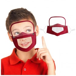 Meninos face-boca máscara com escudo de olho destacável - boca visível - reutilizável - lavável