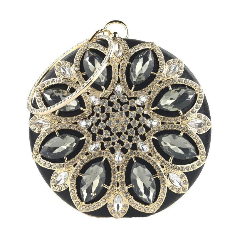 Diamante de luxo - pequena bolsa - flor de cristal