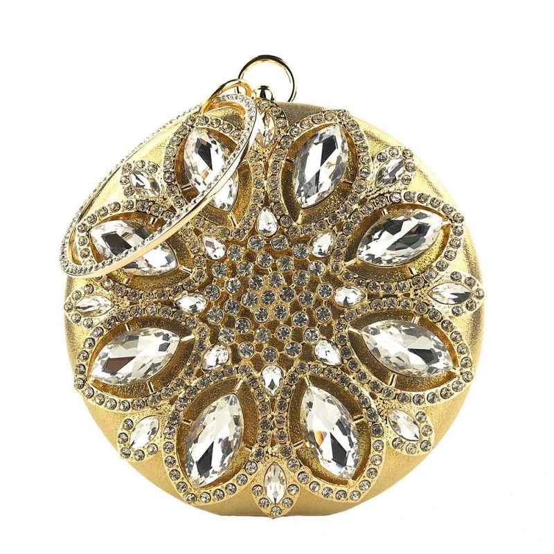 Diamante de luxo - pequena bolsa - flor de cristal