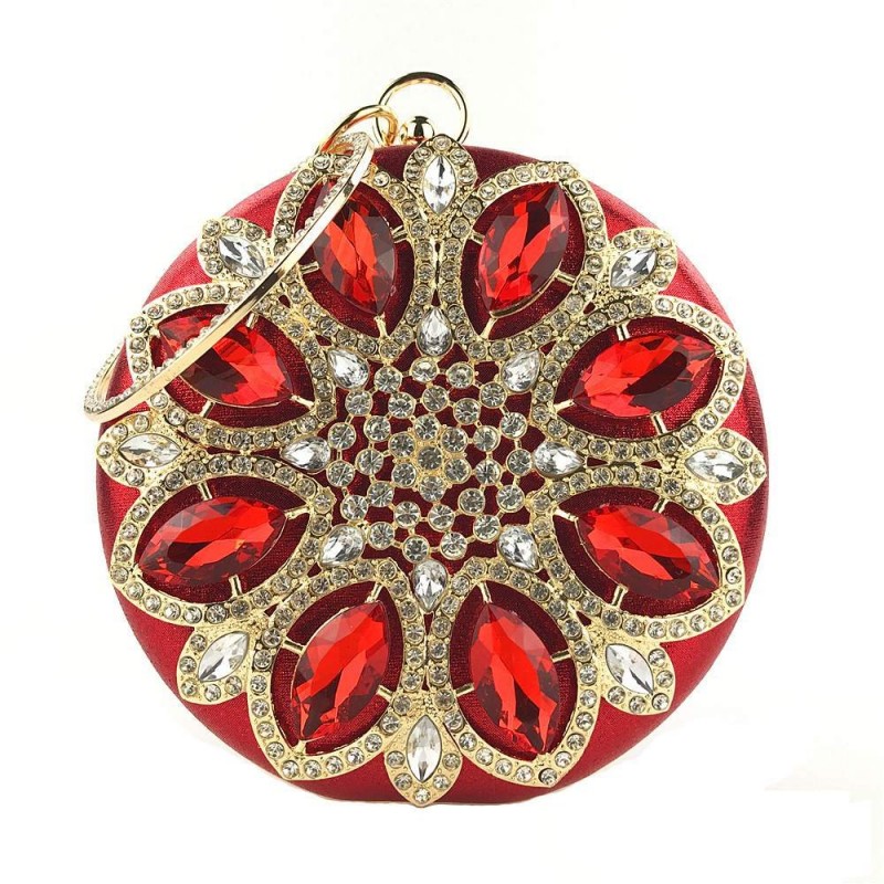Diamante de luxo - pequena bolsa - flor de cristal