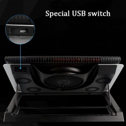 Ventilador de resfriamento de 12-17 polegadas para MacBook & laptop - suporte - suporte ajustável