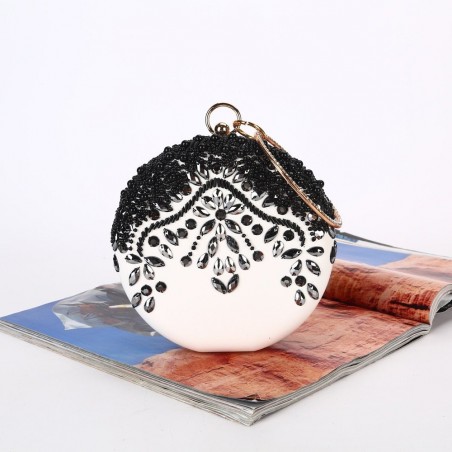 Saco de noite de luxo - vintage - diamante - cadeia de ouro