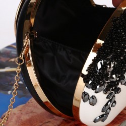 Saco de noite de luxo - vintage - diamante - cadeia de ouro