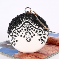 Saco de noite de luxo - vintage - diamante - cadeia de ouro