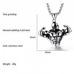 Strong muscle men - necklace - stainless steel - pendantNecklaces