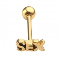 Piercing de língua - sexo - prata / ouro - aço inoxidável