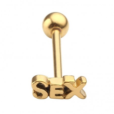 Piercing de língua - sexo - prata / ouro - aço inoxidável