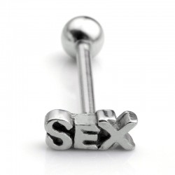 Piercing de língua - sexo - prata / ouro - aço inoxidável