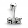 Piercing de língua - sexo - prata / ouro - aço inoxidável