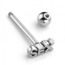 Piercing de língua - sexo - prata / ouro - aço inoxidável