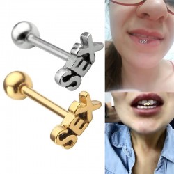 Piercing de língua - sexo - prata / ouro - aço inoxidável