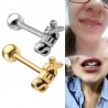 Piercing de língua - sexo - prata / ouro - aço inoxidável