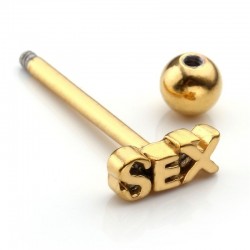 Piercing de língua - sexo - prata / ouro - aço inoxidável