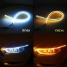 Cor dupla levou tira luz - 2pcs - branco e amarelo - carro
