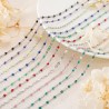 Colar clássico de aço inoxidável com contas de resina