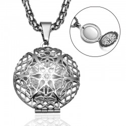 Hollow-out round ball - photo frame - necklaceNecklaces