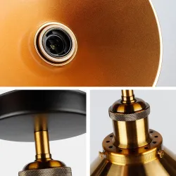 Ascelina industrial ceiling light - vintage - black - goldHome