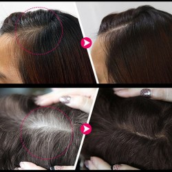 Correção de cabelo cinza temporária - vara de creme de cabelo preto - tintura de cabelo