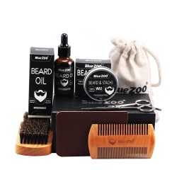 Óleo - cera - pente - tesoura - conjunto de preparação de barba - 7 peças