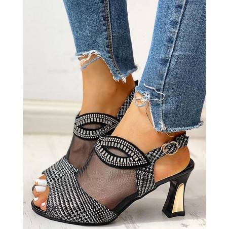 Summer mesh peep toe sandals - high heels - womanHigh heels