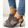 Summer mesh peep toe sandals - high heels - womanHigh heels