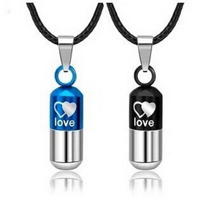 pílula de amor - pingente de cápsula - unisex
