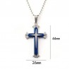 Cross pendant chain - 3D - 3 colours - metal chainNecklaces