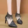 Sexy pumps - stiletto - black - silver - womanHigh heels