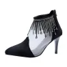 Sexy pumps - stiletto - black - silver - womanHigh heels