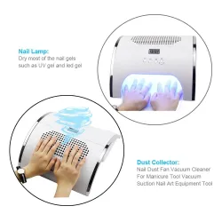 80W - Lâmpada de prego - coletor de pó de prego - manicure - led - 2 em 1