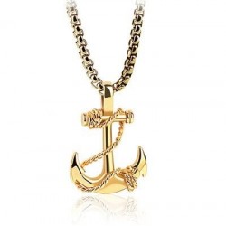 Pingente de âncora de pirata vintage - colar