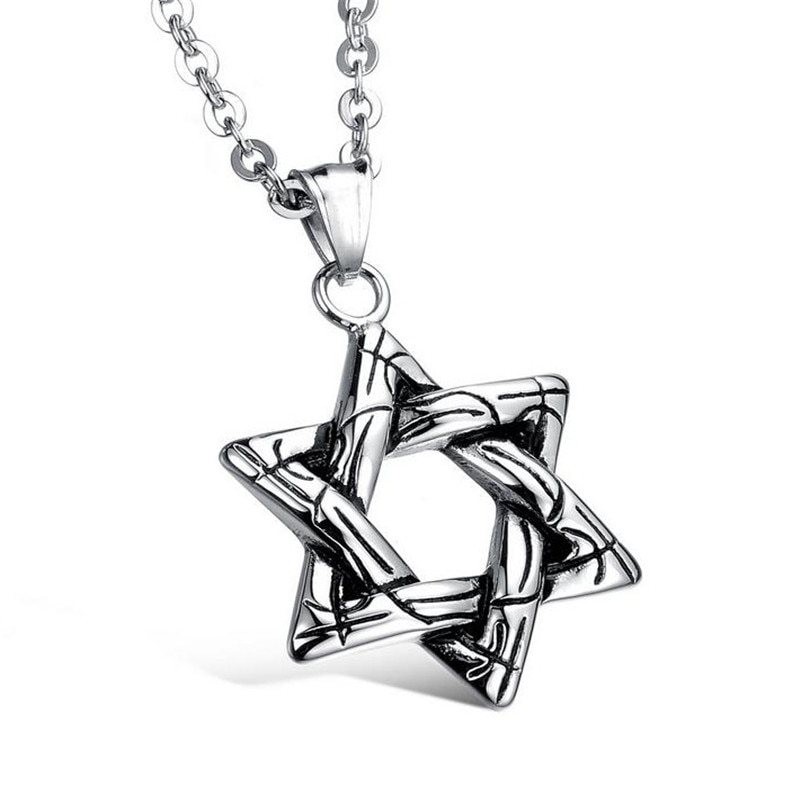 Estrela de David pingente com colar - unisex