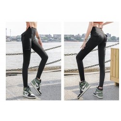 Leggings cintura alta - calças finas com bolsos