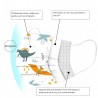 50 peças - máscara médica antibacteriana descartável - máscara boca infantil - 3 camadas - impressão animal
