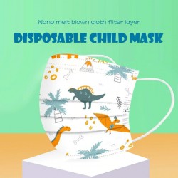 50 peças - máscara médica antibacteriana descartável - máscara boca infantil - 3 camadas - impressão animal