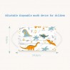 50 peças - máscara médica antibacteriana descartável - máscara boca infantil - 3 camadas - impressão animal