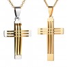 Pingente cruzado vintage - colar - ouro - metade de ouro