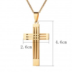 Pingente cruzado vintage - colar - ouro - metade de ouro